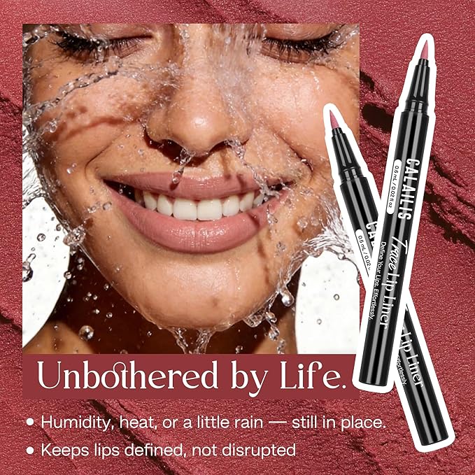CALAILIS Lip Liner, Long Lasting Liquid Lip Liner Pencil, Waterproof and Smudge-proof Matte Semi Permanent lipliner Stain, Seamless Make Up with All-Day Color (#31 Nude Whisper)