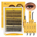 QUEWEL DIY-Lash-Extension-Kit, 280pcs 30+40+50D-Lashes-Clusters Mixed 12-18mm Soft Eyelash-Clusters-Kit with Lash Bond and Seal Waterproof, and Eyelash Clusters Tweezers Easy DIY at Home(30+40+50 KIT)