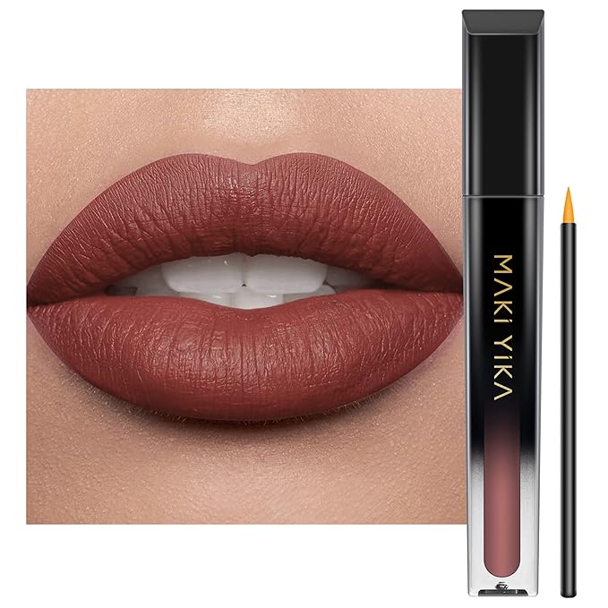 MAKI YIKA Brown Nude Lipstick for Women Color Stay Long Lasting Lipsticks No Smudge Matte Liquid Lipstick Transferproof Waterproof Lip Stick for Mother's Day,DINNER TIME