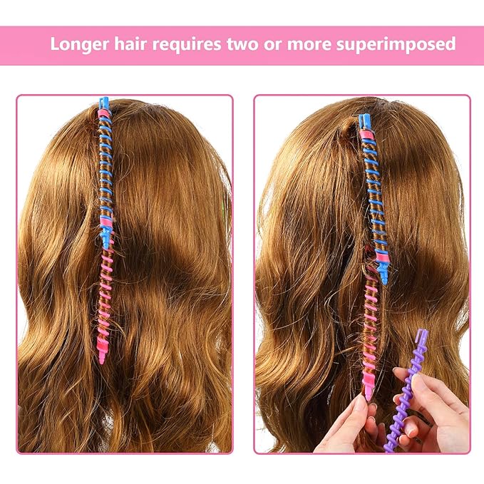 WILLBOND 40 Pieces Spiral Perm Rods Heatless Waves Hair Rollers Plastic Spiral Curl Rods Perm Wave Curlers Sticks Kit for Long Medium Short Natural Hair Women Styling Barber Hairdressing Salon Tool