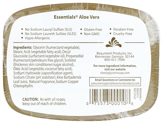 Clearly Natural Essentials Aloe Vera Pure and natural glycerine soap 4 oz