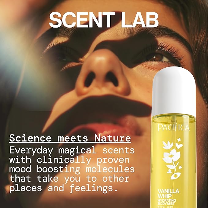 Pacifica Vanilla Whip Body Mist, 5 oz (148 mL), Vegan & Cruelty-Free, Mood-Activating Fragrance Spray, Odor Neutralizing, Skin Hydrating, Phthalate-Free