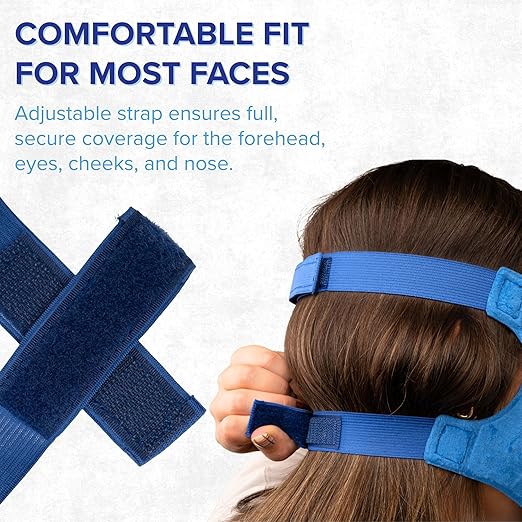 LIFE WORKS Gel Bead Face Mask, Cooling Eye Mask for Puffy Eyes and Headache, Hot or Cold Face Pack for Migraine Relief, Reusable Cold Wrap for Eyes, Cheeks, Forehead, and Nose