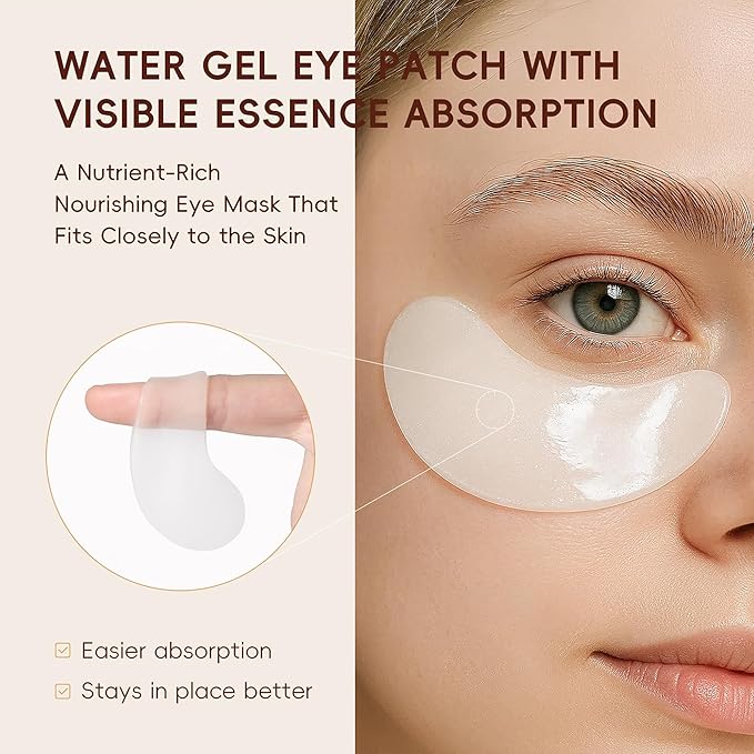 Rice Eye Mask, Under Eye Patches Collagen Pads for Puffy Eyes, Dark Circles, Bags and Wrinkles, Relieves Pressure and Reduces Wrinkles (5 Pairs)