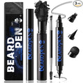 Noerrors Beard Pencil Kit Beard Filler Pen Dual End 4 Tips Beard Pen and Brush Set Hairline Moustache Eyebrows Beard Filling Shaping Styling Makeup Tools Waterproof Longlasting For Men #Black