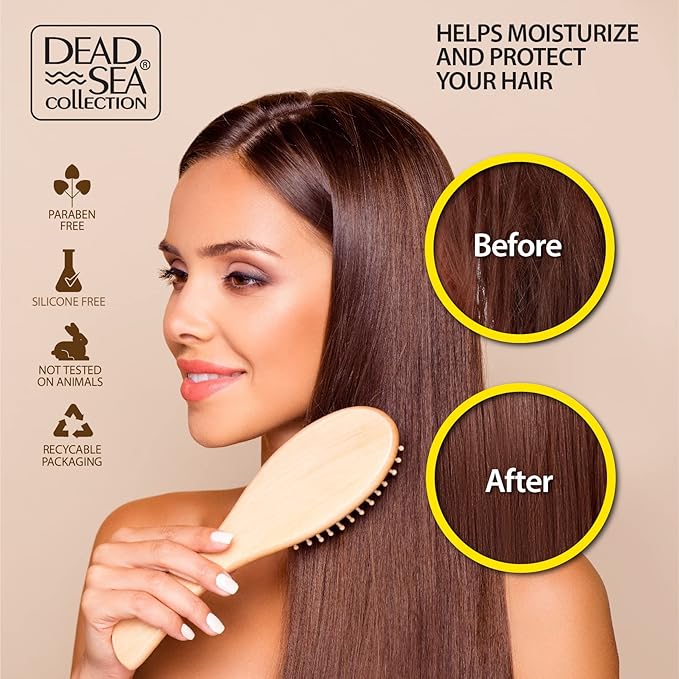 Dead Sea Collection Shampoo and Conditioner Set with Coconut Oil – Hydrating Softening Hair Products with Dead Sea Minerals for All Hair Types – Set of 2 Bottles (33.8 & 30.6 Fl. Oz.)