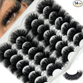 Fluffy Lashes Mink Dramatic Cat Eye Big Lashes Pack, 25mm Thick Lash Strips Fake Eyelashes Strips, 20mm Long Fluffy False Eyelashes