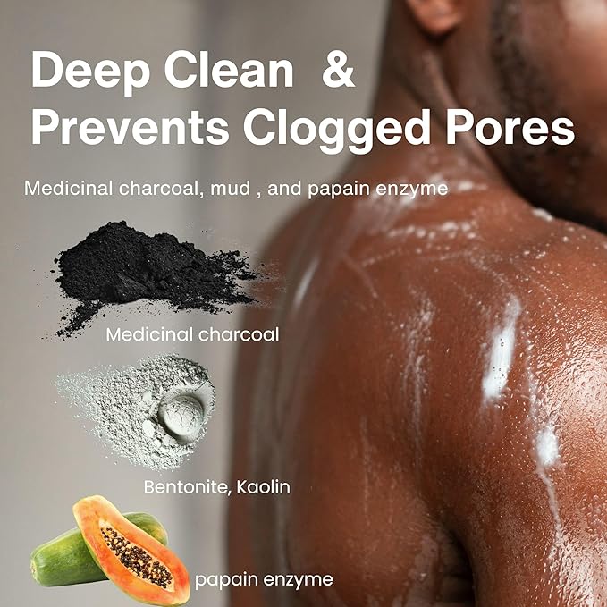 Pelican Soap Charcoal Soap Bar for Acne-Prone Skin, Black Soap Bar for Men by Kaolin Clay & Papaya Enzyme, Exfoliating Bar Soap for Sensitive Skin & Pore Cleansing, Natural SOAP from Japan (1EA Black)