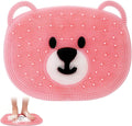 Foot Scrubber for Shower - Silicone Exfoliating Bath Mat with Non-Slip Suction Cups, Dead Skin & Callus Remover for Feet - Men & Women, 14.5" x 11" (Pink)