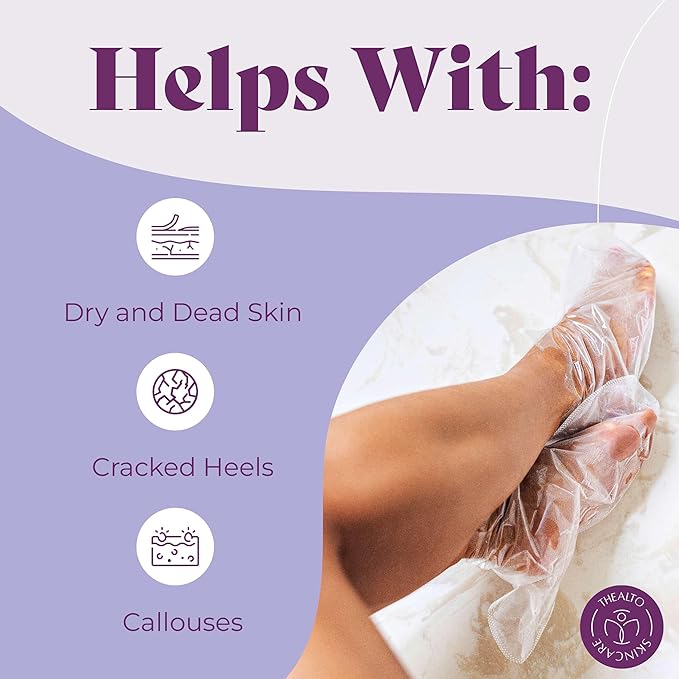 Foot Peel Mask with Pumice Stone, 2 Pack - For Dry, Cracked and Calloused Feet - Lavender Scent - With Plant Extract for Baby Soft Feet - Home Spa Treatment
