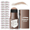 Eyebrow Stamp Stencil Kit - Eyebrow Powder with Brush Long-Lasting & Waterproof Brow Shaping Kit with 24 Reusable Thin & Thick Eyebrow Stencils for Natural Eyebrow Color, Gifts for Mom (Light Brown)