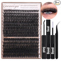 Geeneiya Volume Lash Clusters Kit DIY Lash Extension Kit D Eyelash Extensions with Lash Bond and Seal Tweezers,10-14mm Eye Corner Eyelashes and 16-18MM Cluster Lashes 300Pcs