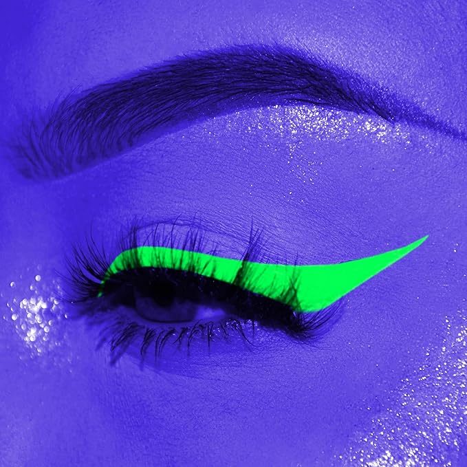 UV Neon Liquid Eyeliner, Matte Colored Eyeliner Pen, Waterproof Smudge-proof Pigmented Eye Liner, Glow Brightly Under UV Lights, Colorful Eye Makeup For Rave Party Music Festival, Neon Yellow