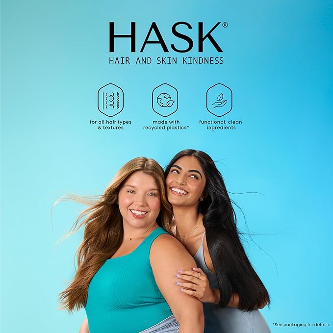 HASK Shampoo + Conditioner Set | Color Safe, Sulfate-Free, Paraben-Free, Gluten-Free, Cruelty-Free | 16oz each, 2 Pack