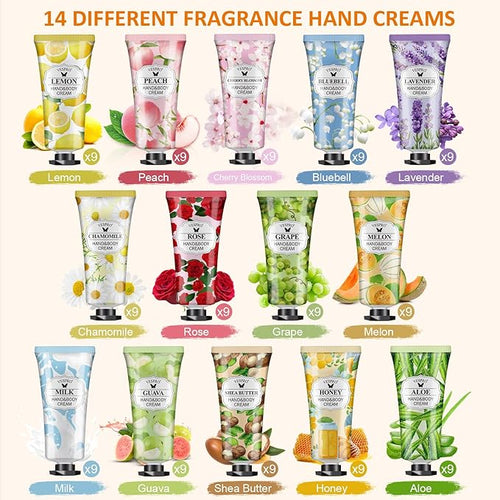 126 Pack Hand Cream Set, Mothers Day Gifts, Bulk Hand Lotion Travel Size for Dry Cracked Hands, Mini Hand Lotion for Nurses Week Gifts, Bridesmaid Gifts, Employee Appreciation Gifts and Teacher Gifts