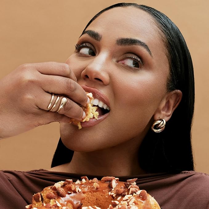 SWEET JULY SKIN Lip Treatment - Hydrating & Plumping Lip Balm with a Lip Peptide and Antioxidant Fruit Oils, Smooths & Softens, Vegan, Clean, 0.5 oz (Rum Cake)