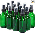 2 oz Glass Spray Bottles, Reusable Fine Mist Sprayer Small Spray Bottle, Leak-Proof Design, Perfect for Travel, Skin Care, Perfumes, Botanical, Cleansing (Green, 2oz-12pcs)