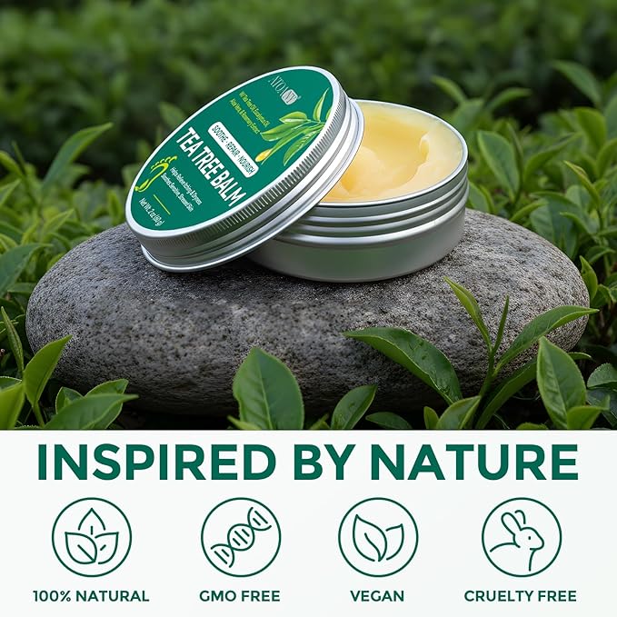Tea Tree Oil for Skin, Tea Tree Balm 2 oz, Soothing Moisturizing Balm for Dry & Sensitive Skin, Helps Calm Itchy, Irritated Areas, Suitable for Feet, Body & Daily Use, Natural
