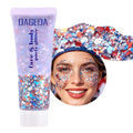 DAGEDA Red White Blue Body Face Glitter, 4th of July Outfits Accessories for Women, Patriotism Face Glitter Makeup, Fourth of July Patriotic Independence Day Hair Accessories Party Costumes（Strip）