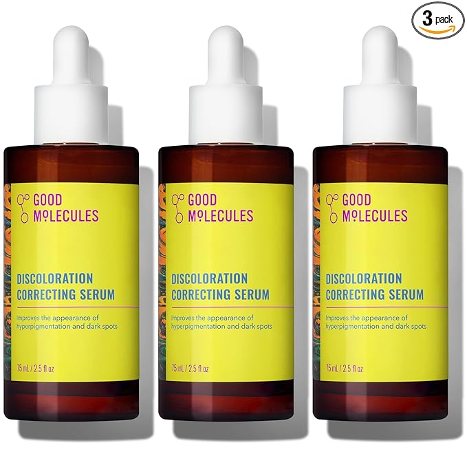 Good Molecules Discoloration Correcting Serum Pack 3 – 75 ml / 2.5 fl oz Each | Lightweight Facial Serum with Tranexamic Acid & Niacinamide for Even-Looking Skin