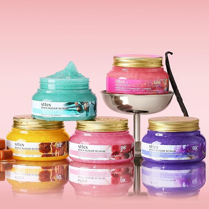 Sttes Smell Rio Shea Sugar Body Scrub 03 (Irresistible Charm) – Coconut & Vanilla Scent Shower Treatment 250g