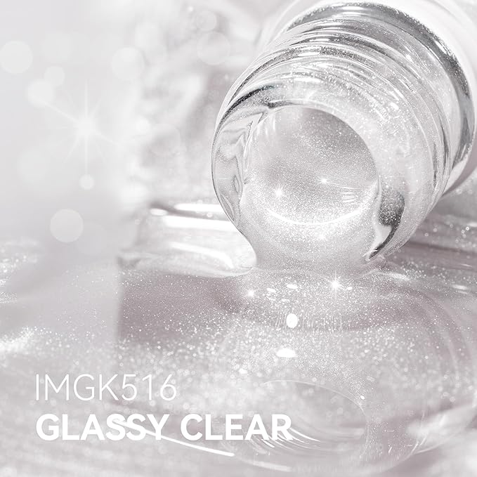 MAYCHAO 15ML Glassy Clear Cat Eye Gel Nail Polish 1Pc Silk Glitter Cat Eye Gel Polish Soak off Holographic Magnetic Nail Polish for Nail Art Manicure Salon DIY at Home, 0.5 OZ