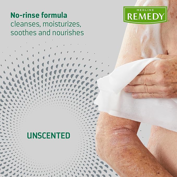 Medline Remedy Specialized No-Rinse Foam Cleanser, Gentle Skincare Solution, 8 oz. Bottle