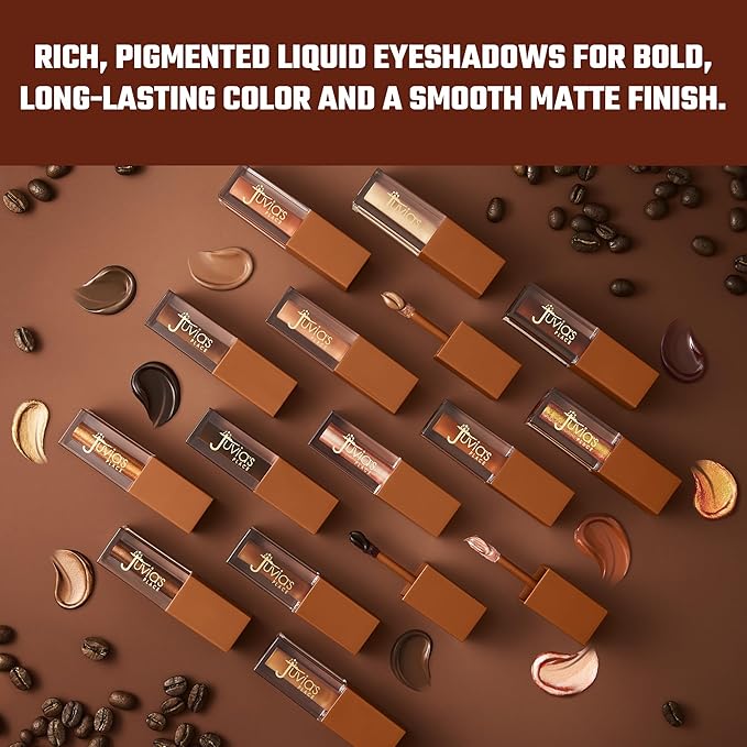 Juvia's Place Coffee Shop Liquid Eyeshadow Caramel Drizzle - Metallic Shimmer for Long-Lasting Color, Waterproof, and Glittering Finish - Buildable and Vibrant - Ideal for All Skin Tones, 0.08 fl oz
