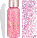 Mermaid Sequins Chunky Glitter Liquid Eyeshadow Glitter Body Gel Festival Glitter Cosmetic Face Hair Nails Makeup Long Lasting Sparkling 30g (#104 Dark Pink)