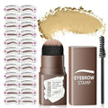 Eyebrow Stamp Stencil Kit - Long-Lasting Eyebrow Powder with Brush, Waterproof & Smudge-Proof Brow Shaping Kit with 24 Reusable Thin & Thick Eyebrow Stencils for Voluminous Brow (Blonde)