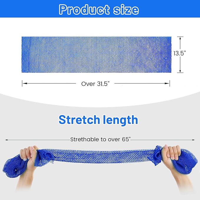 ZOCY African Net Sponge, Authentic Exfoliating Body Scrubber for Bath and Shower, Multiple Textures with Gentle Deep Exfoliating and Rich Lather for All Skins (Blue)