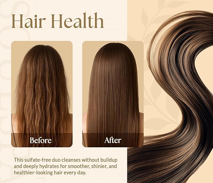 SOULSPA PURE Biotin Rice Water Shampoo and Conditioner Set - Thickening Formula with Rice Protein & Keratin - Strengthening Hair Care for Thinning Hair - Made in USA - 16 fl oz Each