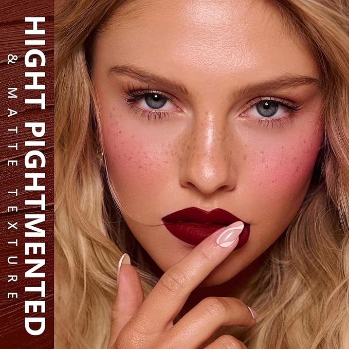 MAKI YIKA Dark Red Lipstick for Women Color Stay Long Lasting Lipsticks No Smudge Matte Liquid Lipstick Transferproof Cruelty-Free Lip Color for Mother's Day,PARTY GO