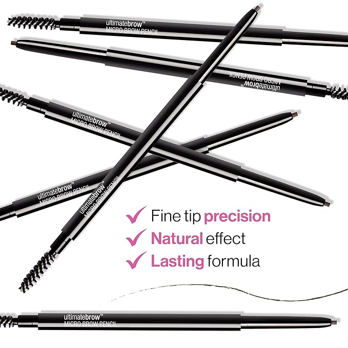 wet n wild Ultimate Brow Micro Eyebrow Retractable Pencil, Soft Brown, Ultra Fine 1.5mm Tip, Draws Tiny Brow Hairs (Pack of 2)