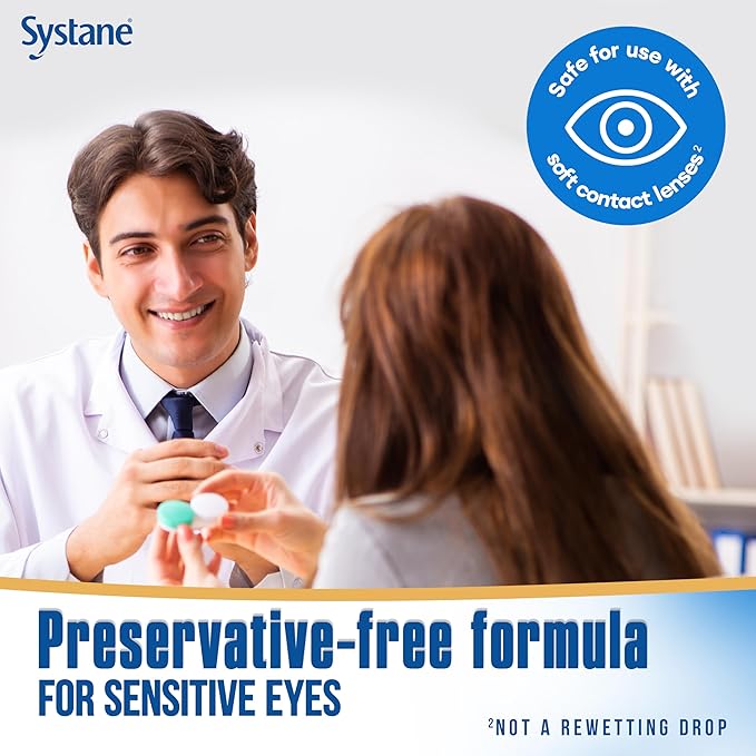Systane Complete Preservative Free Dry Eye Drops, 0.34 Fl Oz, 2 Count, Contains Propylene Glycol 0.6%, Multi-Dose Lubricating Eye Drops For Irritation & Dryness, Hydrating & Soothing