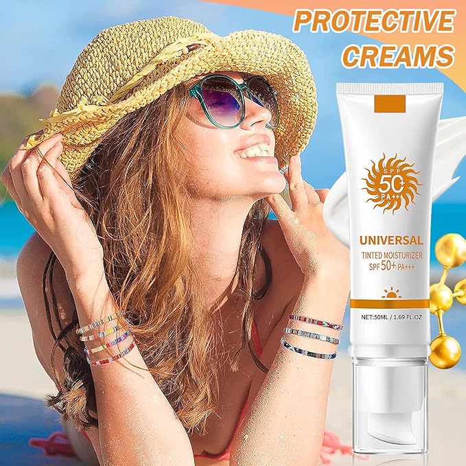 Face Sunscreen Cream SPF 50+ PA+++,Moisturizing Sunscreen for Face,Long Lasting Refreshing Tinted Facial Moisturizer Sunblock for Women Men,Non-greasy Travel Size Facial Sun Screen Lotion B