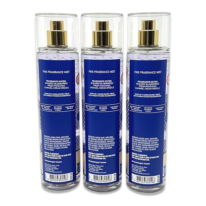 Bath & Body Works Blueberry Sugar Pancakes Fine Fragrance Mist - Lot of 3