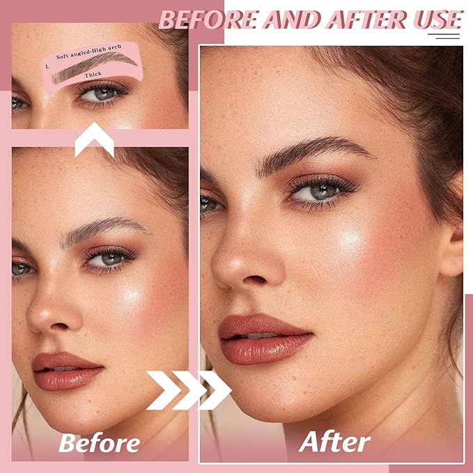 TORMEN 48 PCS Eyebrow Stencil Kit for Women 24 Styles Brow Stencil toolBrow Shaping Templates with Strap Makeup Skin-Friendly Shaper Beginners Pros