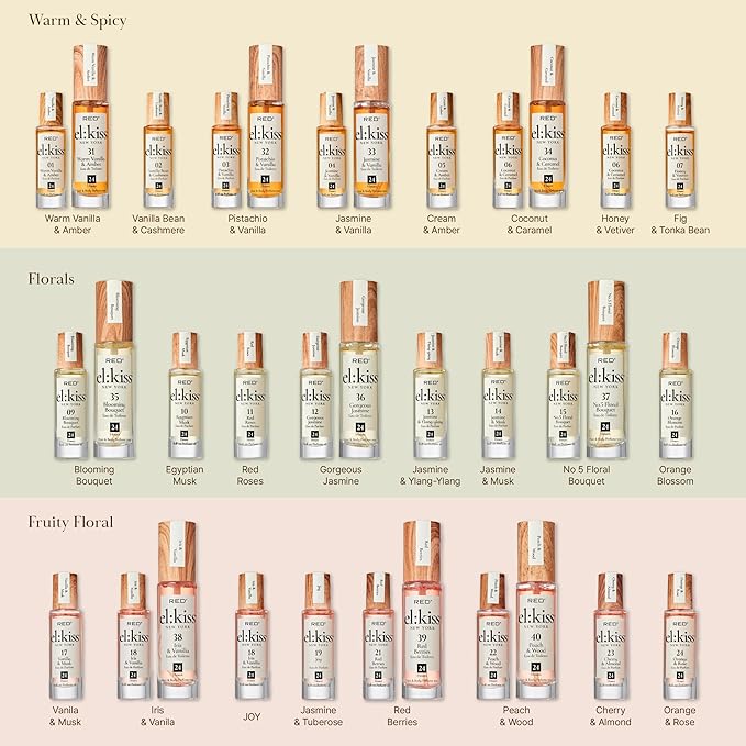 EL:KISS Hair Perfume & Body Mist, Jasmine & Vanilla Inspired by SDJ 68, Eau de Toilette 30mL (1.01 Fl Oz), Hydrating & Long-Lasting, Alcohol & Mineral Oil-Free, Jojoba/Argan Oil & Aloe Vera