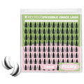 KEYYOU Fairy Lash Clusters 96Pcs D Curl 14MM Manga Lash Extension Eyelash Extension Wispy Natural Invisible Band Lash with Waterproof DIY Lash Extension at Home(Fairy-D-14MM)