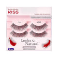 KISS Looks So Natural False Eyelashes Double Pack, Lightweight & Comfortable, Tapered End Technology, Reusable, Cruelty-Free, Contact Lens Friendly, Style 'Flir', 4 Count (Pack of 1) Fake Eyelashes