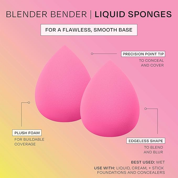 Freeman Puffs N' Stuff Powder Puffs + Liquid Sponges 8 Count Set, Makeup Blending Sponges For Liquid & Cream Foundation & Concealer, Triangle Powder Puff For Setting Powder, Vegan & Cruelty Free
