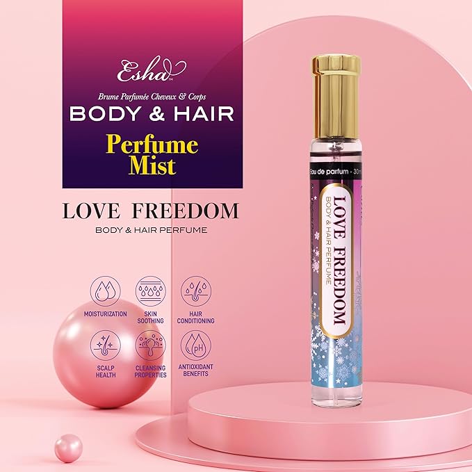 Esha Body & Hair Perfume Mist - Eau de Parfum for Women - Infused with Betaine - (LOVE FREEDOM)