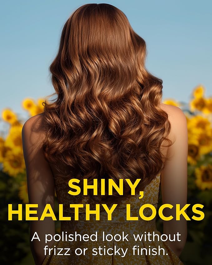 Andalou Naturals Sunflower & Citrus Brilliant Shine Hair Spray | Styling for Shine & Medium Hold | Aloe Vera for Frizz Control | Natural & Cruelty Free | 8.2 fl oz