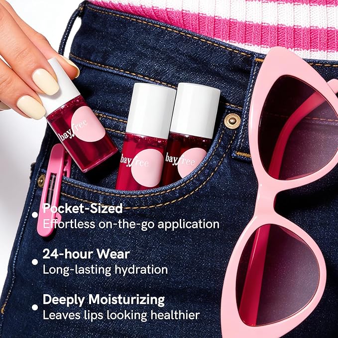 bayfree Lip Tint Stain Set, 3 PCS Korean Water Tint Lightweight Non-sticky, Waterproof Long Lasting Liquid Blush & Lip Stain, Transfer-Proof, Matte Finish Lip Color Makeup (fruit platter)