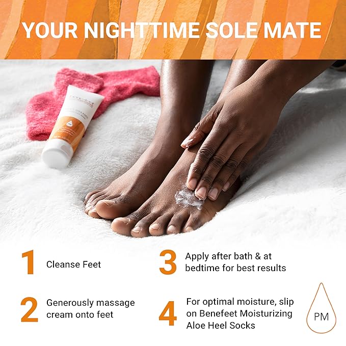 Benefeet Sweet Dreams Overnight Foot Repair - Night Cream for Detox, Moisturize & Soften Dry Cracked Skin, With Apple Cider Vinegar, Turmeric & Borage Oil, 4oz (2 Pack)