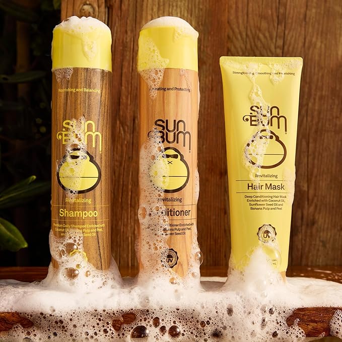 Sun Bum Revitalizing Deep Conditioning Hair Mask - Moisturizing and Restoring Treatment for Damaged Hair - Strengthening - Smoothing and Nourishing Formula - Vegan and Cruelty Free - 6 oz (Pack of 2)