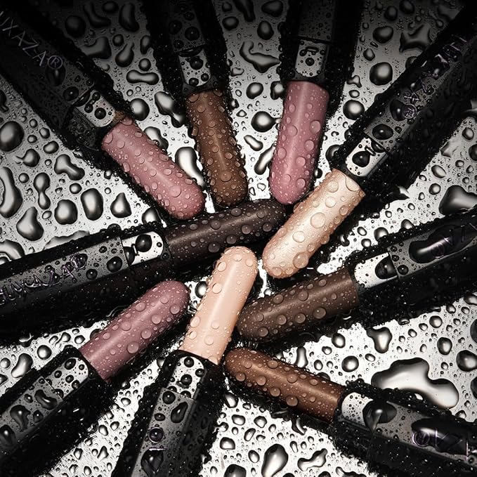 LUXAZA PRO Neutral Eyeshadow Stick Makeup 6PCS Set, Dark Grey Shimmer Matte Cream Eye Shadow for Smoky Eye Brightener Pencil Crayon - A3 Smoky Rose Taupe