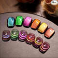 Born Pretty Cat Magnetic Eye Gel Nail Polish Rainbow Aurora Cat Magnetic Gel Polish Pink Green Blue Yellow Glitter Holographic Cat Magnetic Eye Gel Manicure Nail Art DIY, Firefly Aurora Series 6PCS