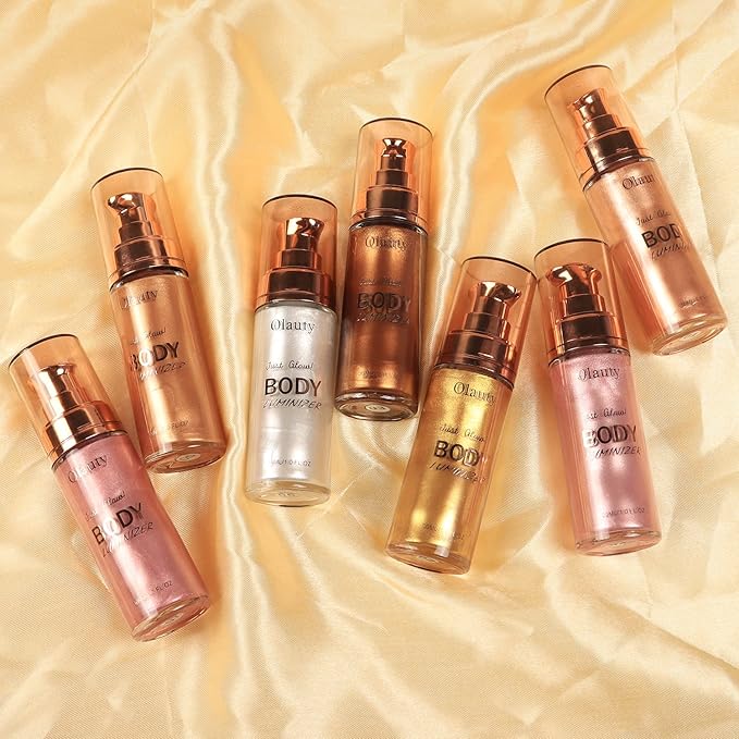 Liquid Illuminator, Firstfly Body Highlighter Makeup Smooth Shimmer Glow Liquid Foundation for Face & Body（#02 Metallic Gold）